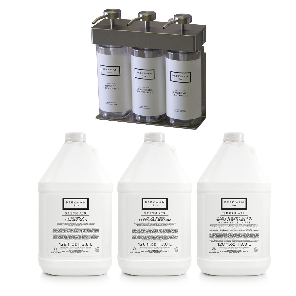 Beekman 1802™ Bath & Body Care Gallon Sampler Case + Oval Dispenser