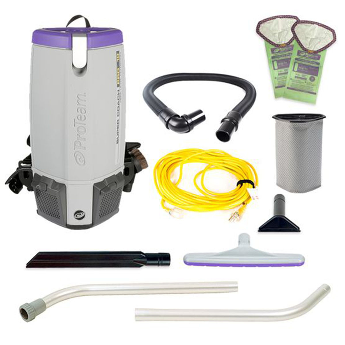 Super Coach Pro 10 Commercial Backpack Vacuum + Xover Telescoping Wand Kit