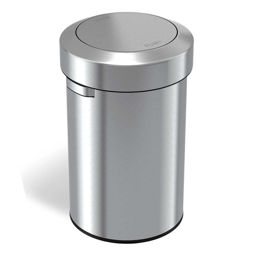 17 Gal Round Swing Top Stainless Steel Trash Can