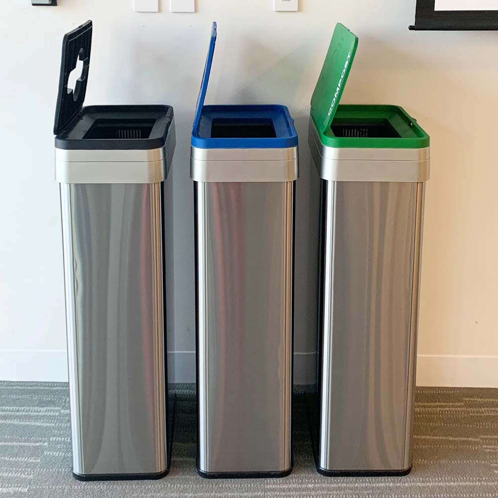 Stainless Steel Trash Bins Set