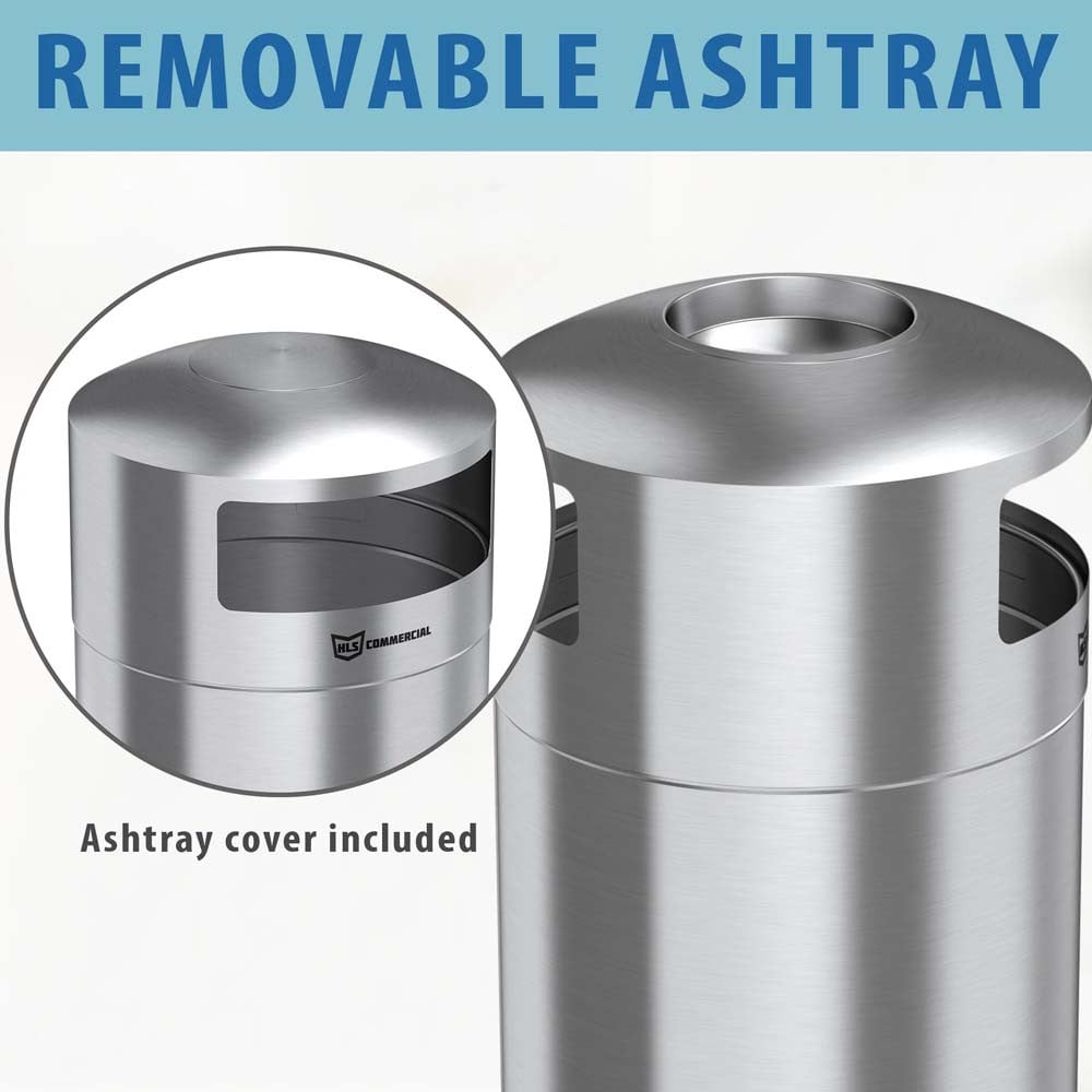 Stainless steel outdoor garbage can by HLS Commercial