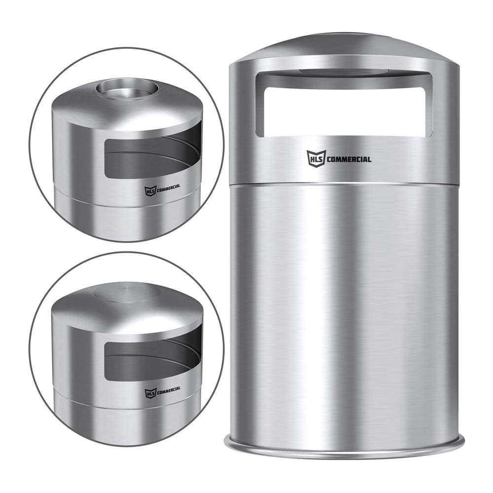 50 Gal Outdoor Trash Can Dual Side-Entry, Interchangeable Ashtray