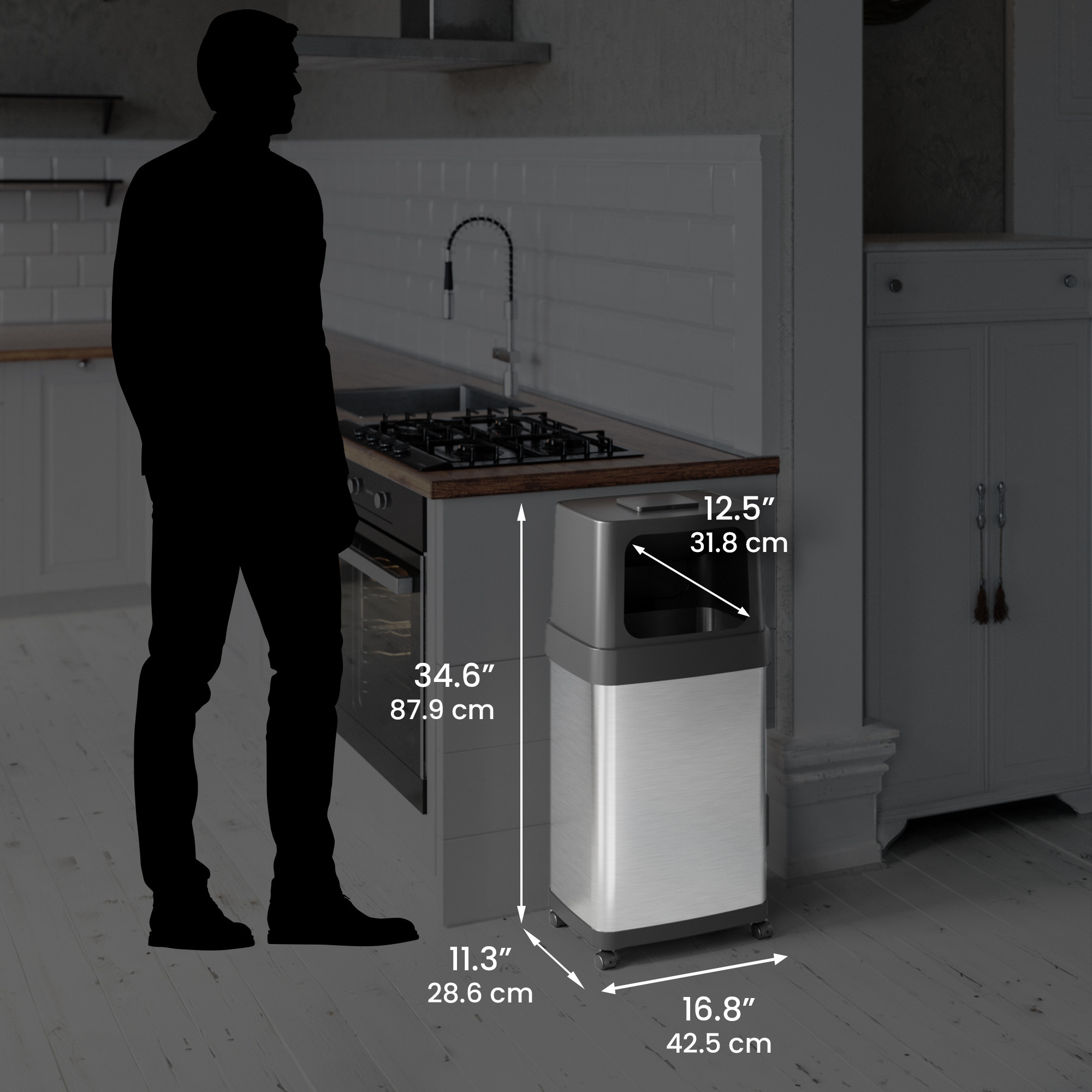 Stainless Steel Rectangular Trash Can