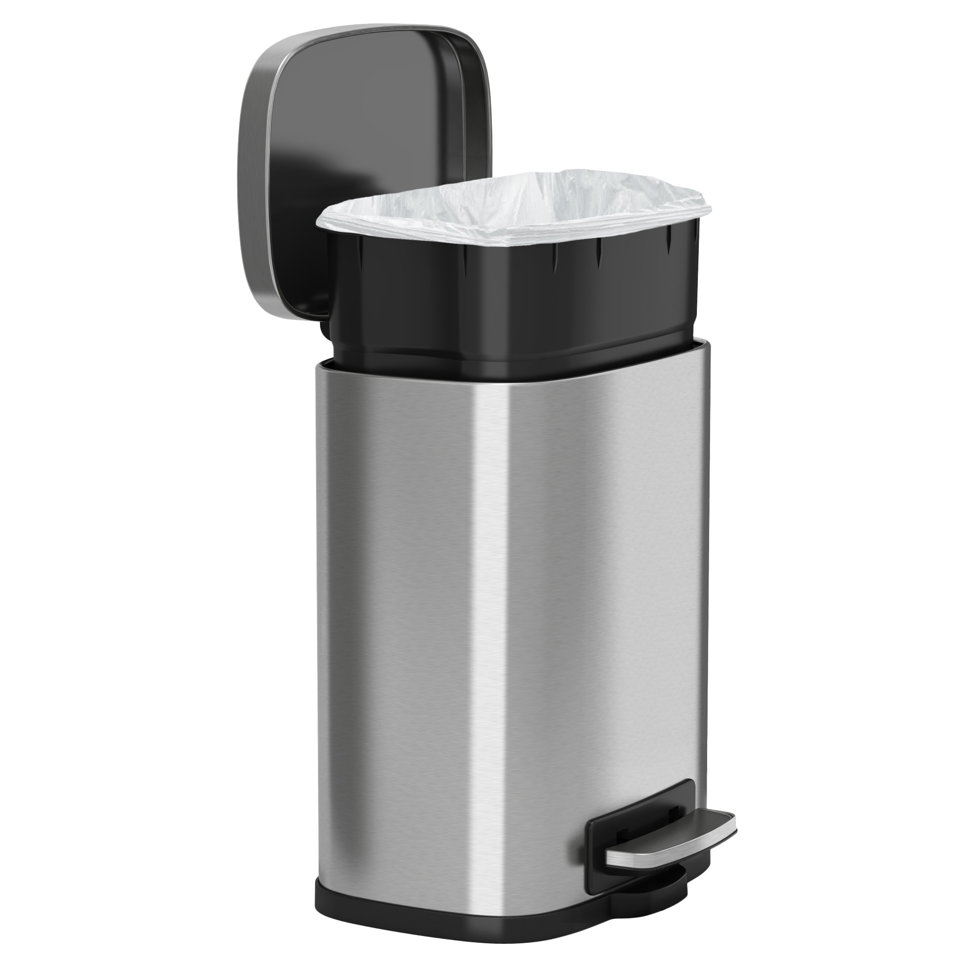 Stainless steel trash can