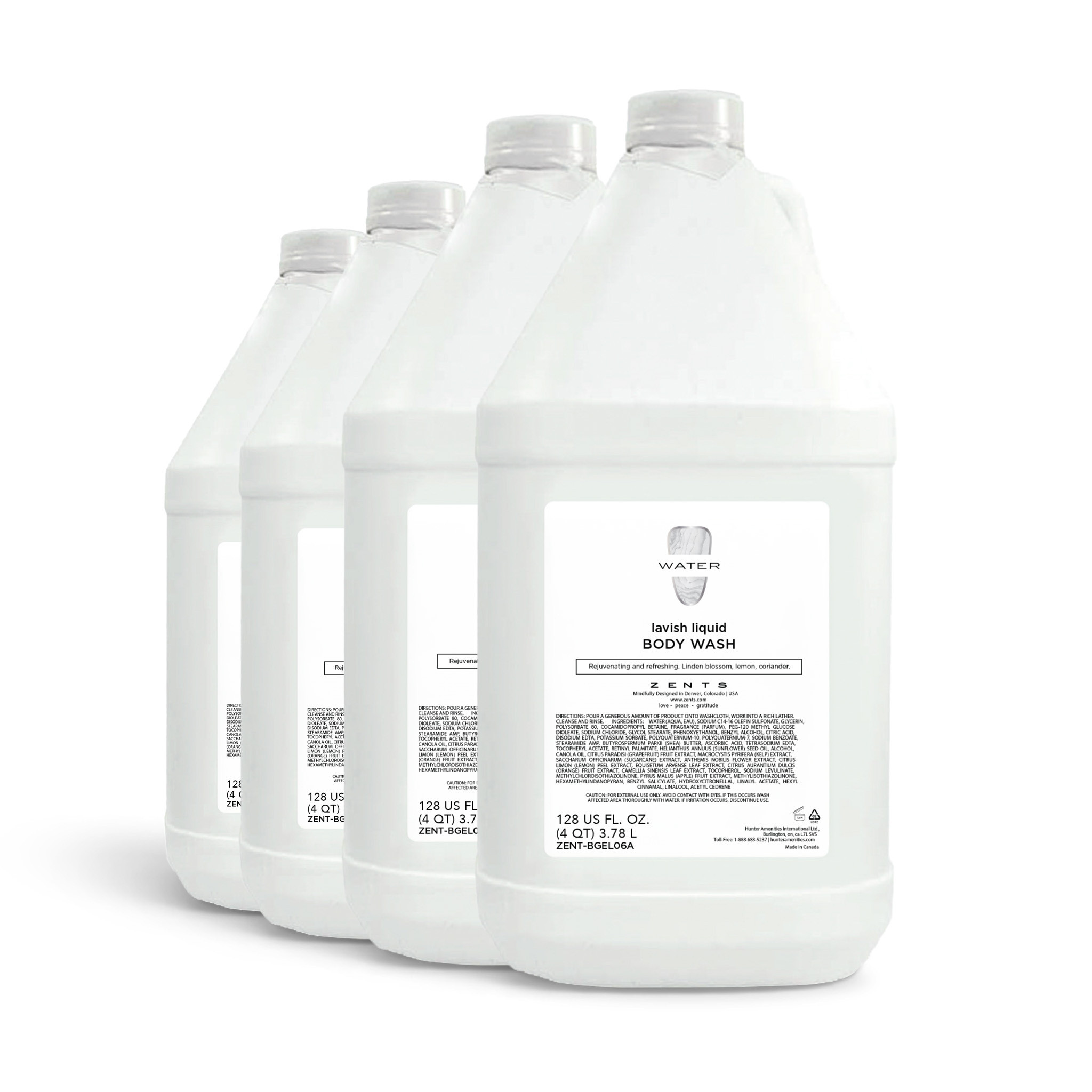 Zents Water Body Wash case of 4