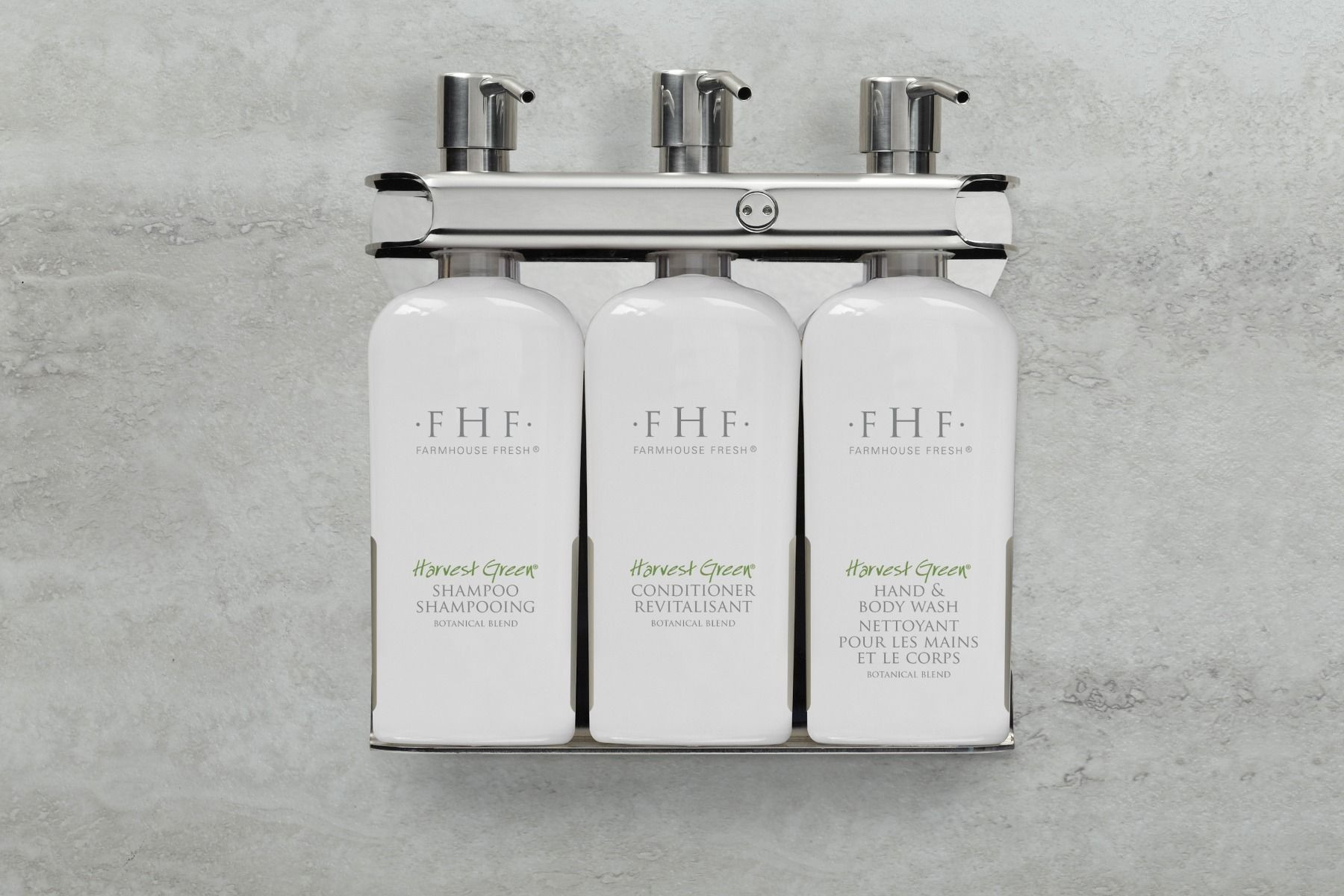 Aquamenties Triple Amenity Station Fixture with Farmhouse Fresh Products