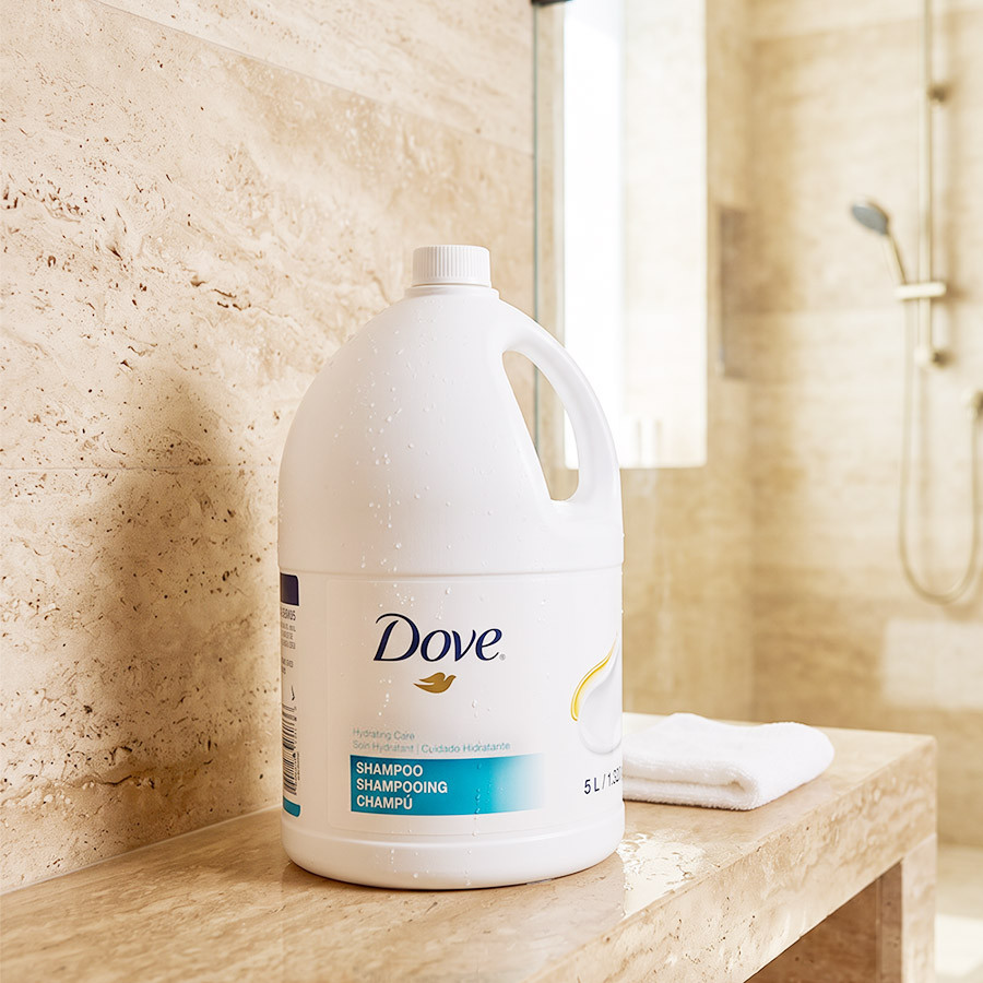 Dove Pro 5L shampoo with micro-moisture serum for dry and damaged hair