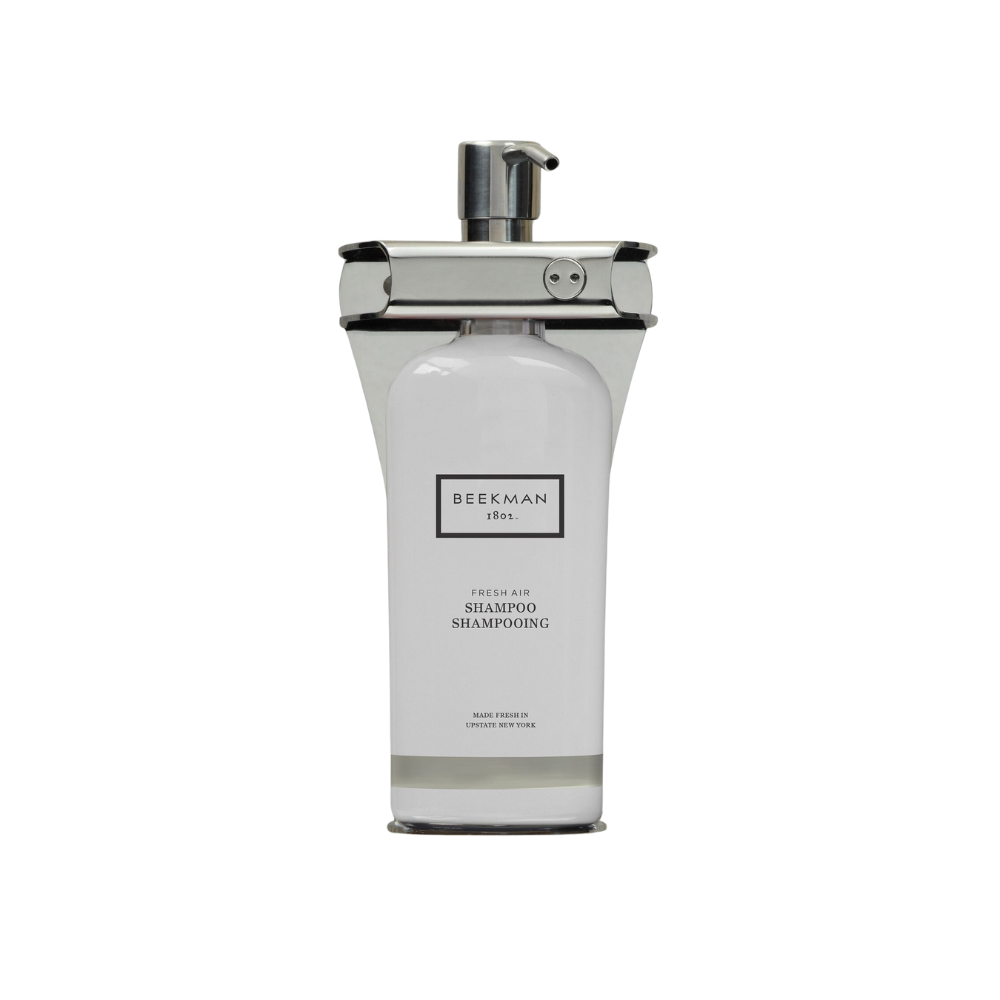 Aquamenities Single Amenity Station Fixture With Beekman 1802 Dispenser Bottles