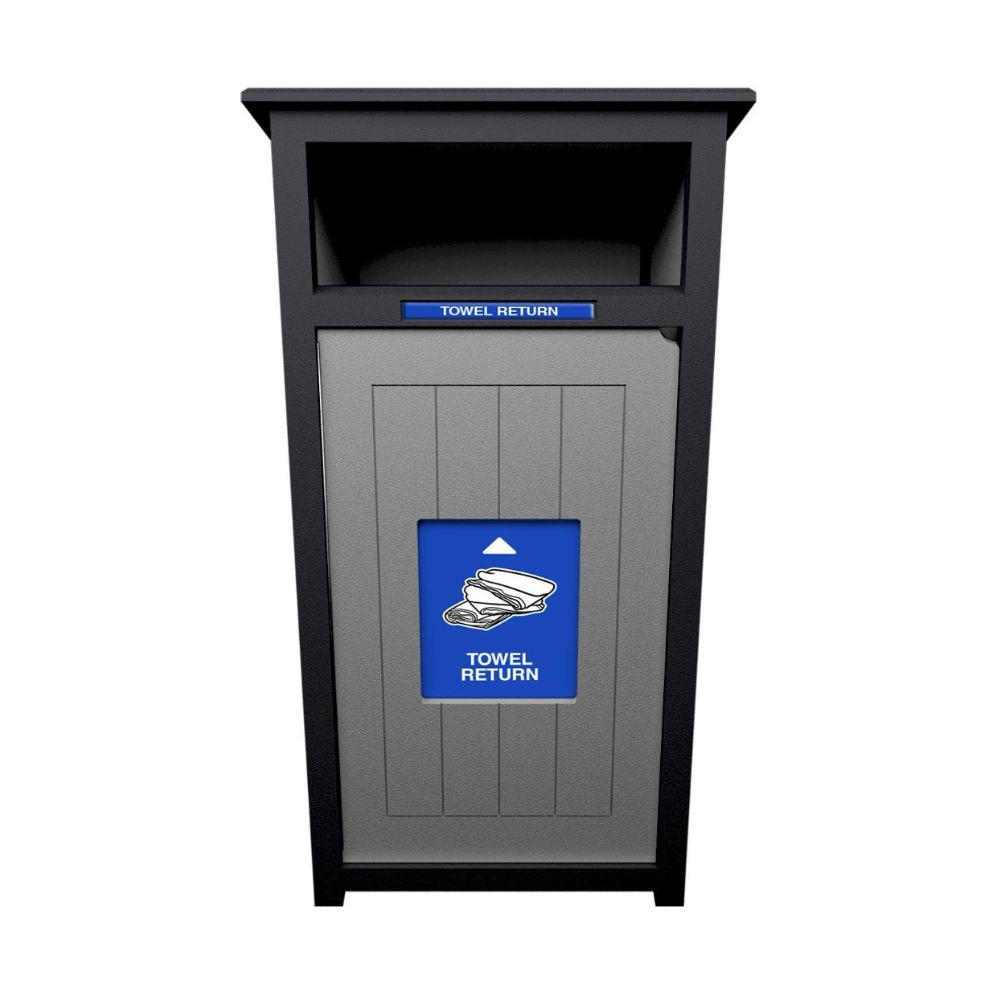 Aura Single Grey Towel Return Can for Hotels and Gyms