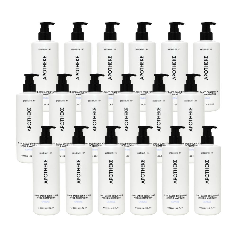 Case of 18 Apotheke Canvas Conditioner bottles with coconut aloe formula