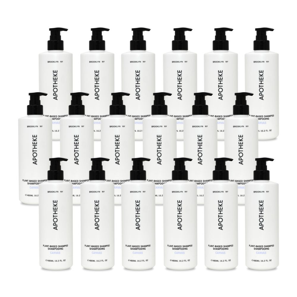 Case of 18 Apotheke Shampoo Bottles with Aloe and Coconut Formula