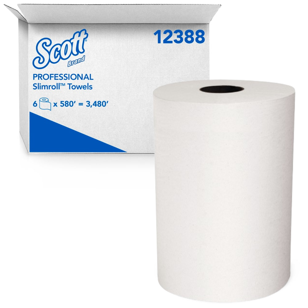 Scott Slimroll Paper Towel Roll, 580 ft, 8" Recycled for Compact Dispensers