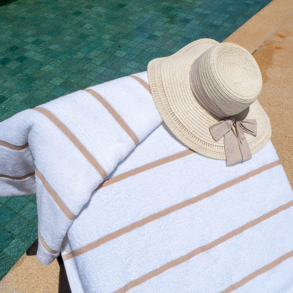 Absorbent pool chair cover in assorted hospitality colors