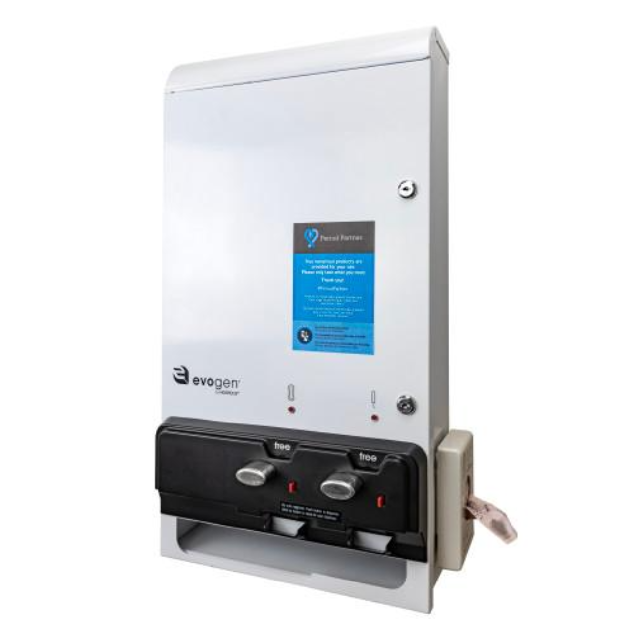 Wall-mounted sanitary napkin tampon dispenser with dual compartments