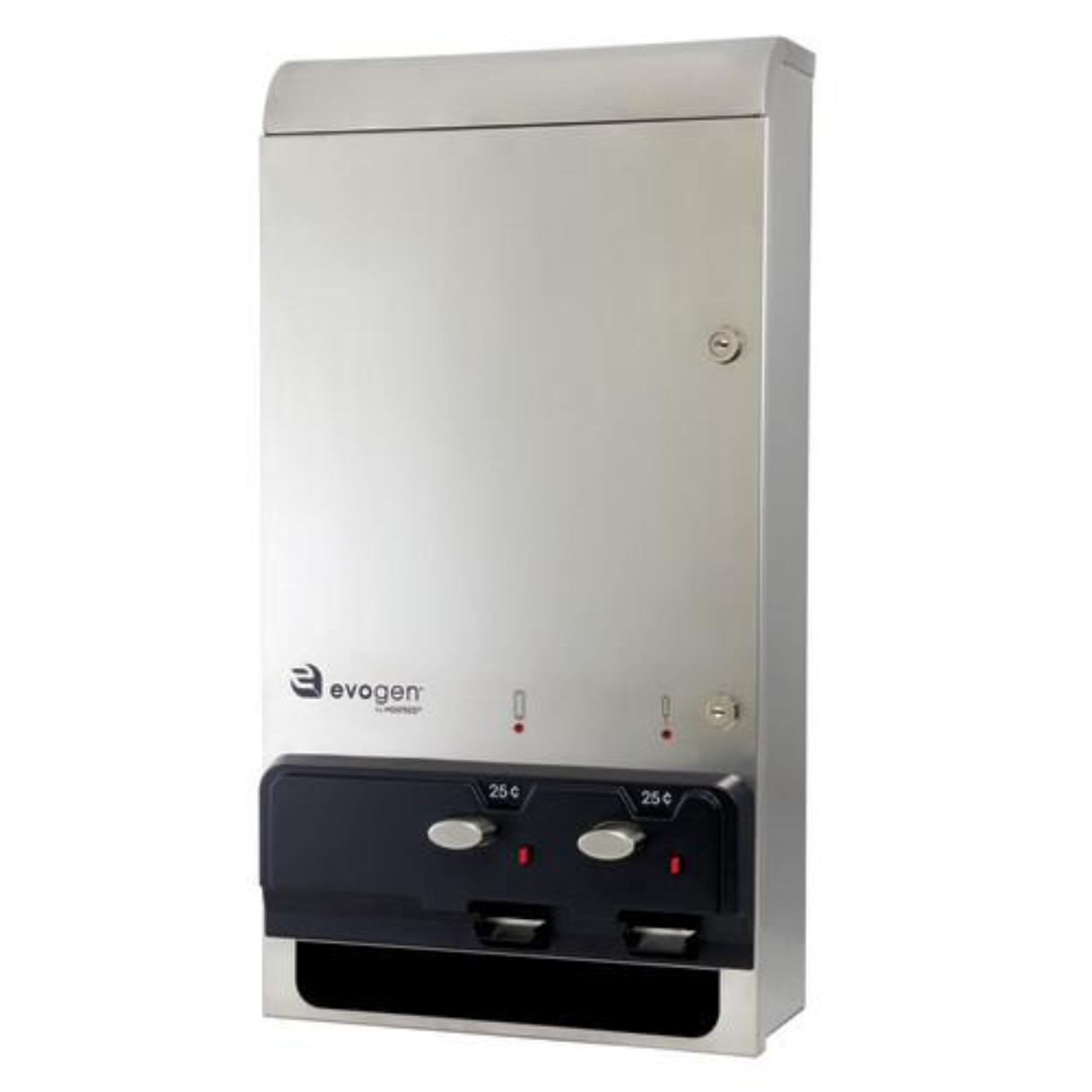 Stainless steel sanitary napkin tampon dispenser for modern restrooms