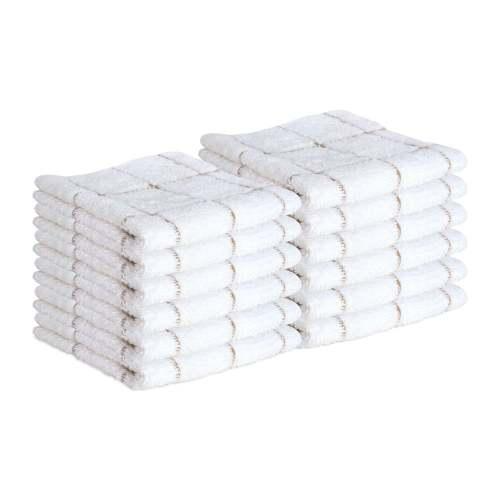 Hospeco cotton dish cloths in white and grey colors