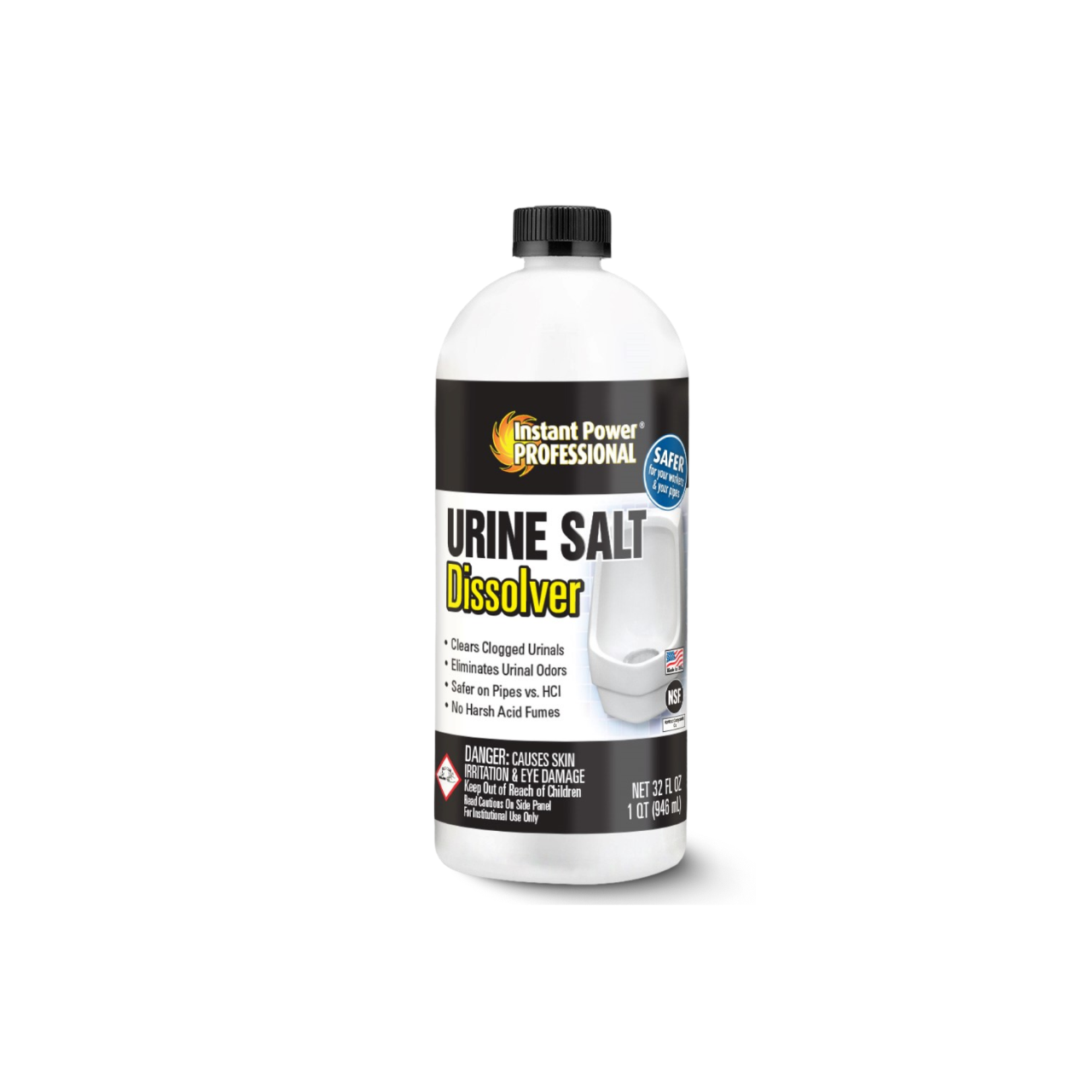 Urine salt dissolver bottle for urinal scale and odor removal
