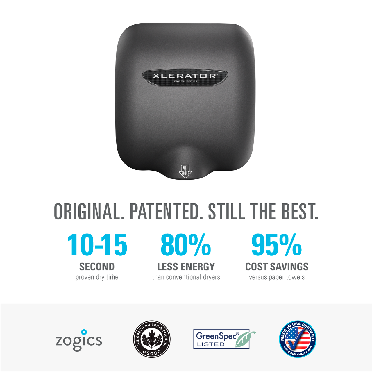 XLERATOR Hand Dryers: Original. Patented. Still the Best.