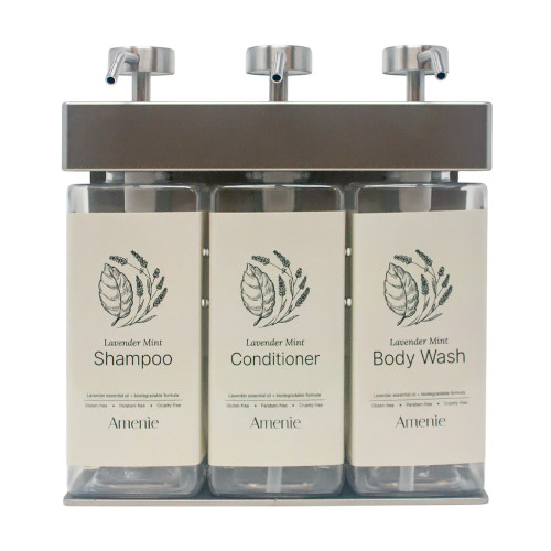 シャンプー In My Closet Lavender Mint SOLera 3-Chamber Rectangle Dispenser | Amenie