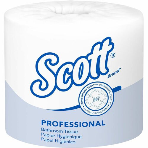 Kimberly-Clark Scott 1-Ply Standard Roll Bathroom Tissue, 05102 (1210 sheets/roll) (80 rolls/case)