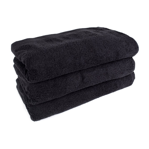 32x66 Pool Towel, Black, 200A Series, 18.5lb (200A-PT-Solid-Black)