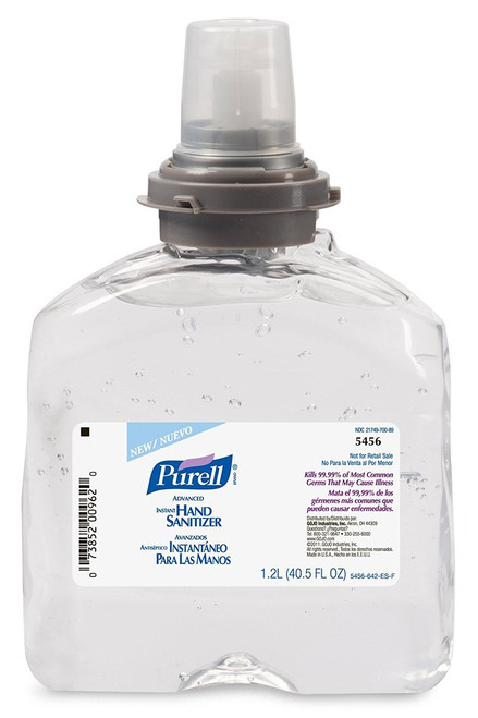 Purell TFX-12 Advanced Instant Gel Hand Sanitizer Wholesale, 1200mL, 5456-04 (4 refills/case)