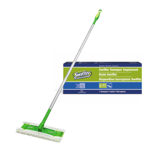 Swiffer Professional Sweeper Mop with cleaning pad and retail packaging