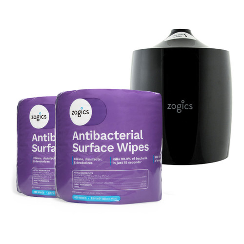 Gym Disinfecting Wipes and Dispenser Bundle (2 Rolls) | Zogics (Z800-2-Z500)
