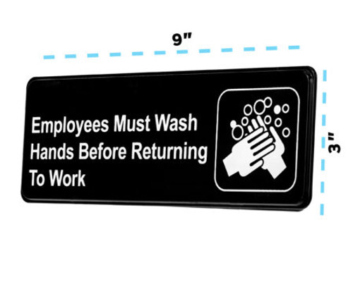 Alpine Industries Employees Must Wash Hands Before Returning To Work Sign ,Pack of 3 
