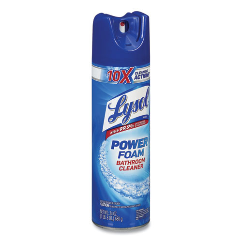 Lysol 10X Power Foam Bathroom Cleaner, Island Breeze Scent, 24 oz Aerosol Spray