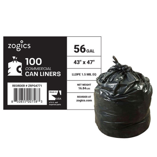 Zogics Can Liners  55 Gallon Trash Bags