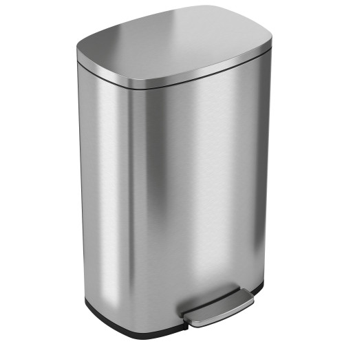 8-Gal Step Trash Can: Stainless Steel with Plastic Inner Bin