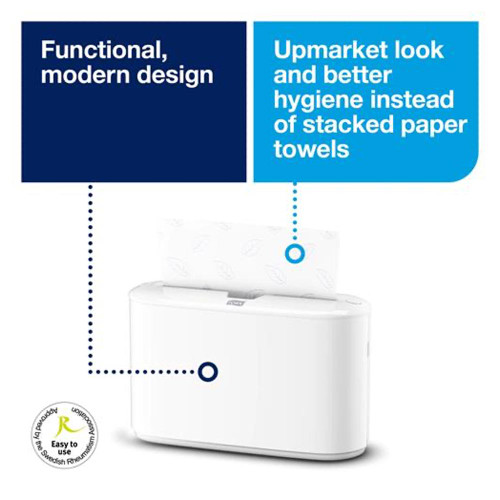 White Tork Xpress Countertop Towel Dispenser | Minimalist Design