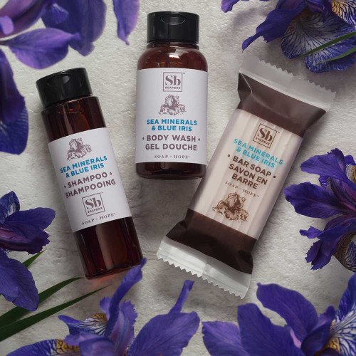 Soapbox Sea Minerals and Blue Iris Bath & Body Care Amenity Collection