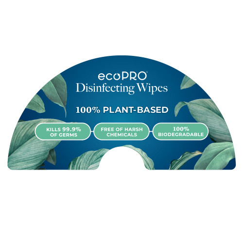 Zogics ecoPRO plant-based Disinfecting Wipes sticker for Zogics Wipes Floor Dispenser.
