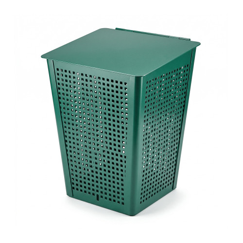 Green aluminum Namco Doggy Do 5.2 gal outdoor pet waste basket with hinged odor-lock lid