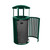 Streetscape Outdoor Trash Receptacle with Canopy and Door