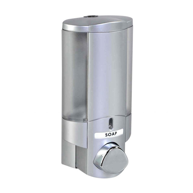 AVIVA Satin Silver/Translucent 1 Chamber Refillable Dispenser