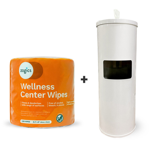 Wellness Center Wipes (4 rolls/case) + Wipes Floor Dispenser with Door