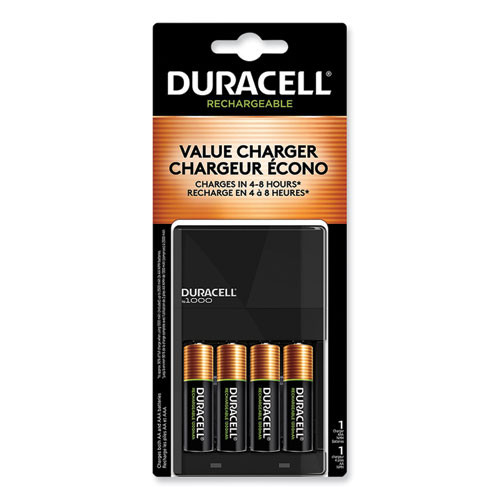 Duracell ION SPEED 1000 Advanced Charger, Includes 4 AA NiMH Batteries