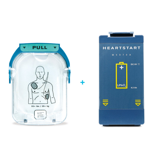 Philips HeartStart OnSite Replacement Battery + Adult Electrode Pads