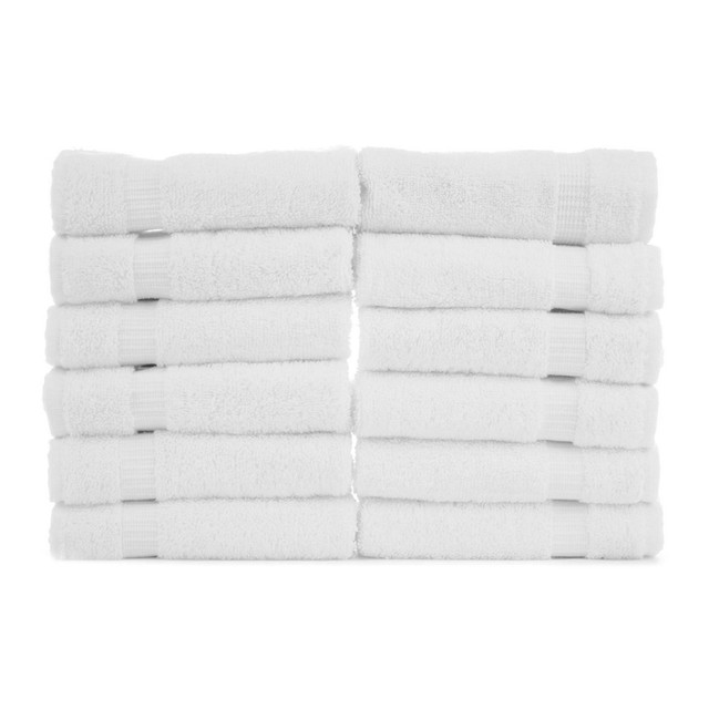 12x12 Washcloth, White, Durability Series, 1 lbs (12 Towels)