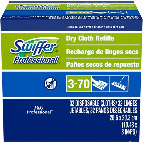 Swiffer Dry Refill System, Cloth, White, 32/Box