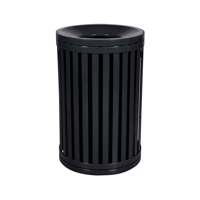 Streetscape 40 Gallon Steel Round Outdoor Trash Can | Ex-Cell Kaiser