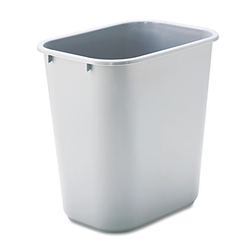 Deskside Series 7 Gallon Gray Plastic Rectangular Trash Can | Rubbermaid