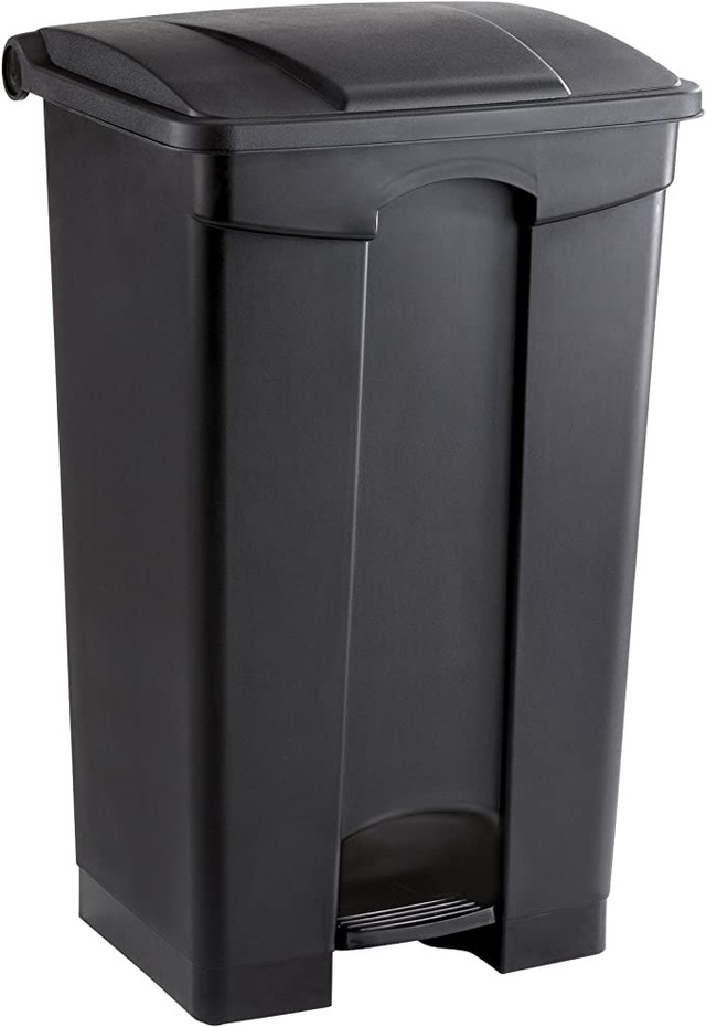 Step-On Series 23 Gallon Black Plastic Rectangular Trash Can | Safco