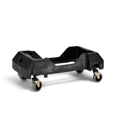 200 lb Black Polypropylene Rectangular Trash Can Dolly | Alpine Industries