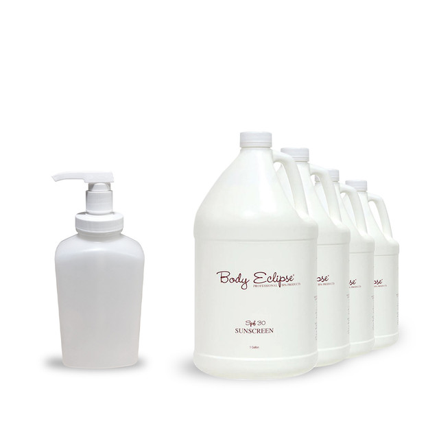 Body Eclipse SPF 30 Sunscreen, Fragrance-Free (4 Gallons/Case) + Free Tabletop Dispenser (4x32 oz Bottles)