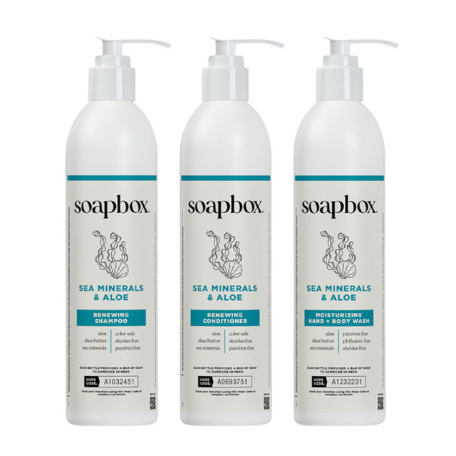 Soapbox Sea Minerals & Aloe Bath & Body Care with DoveLok Wall Bracket (10/Case)