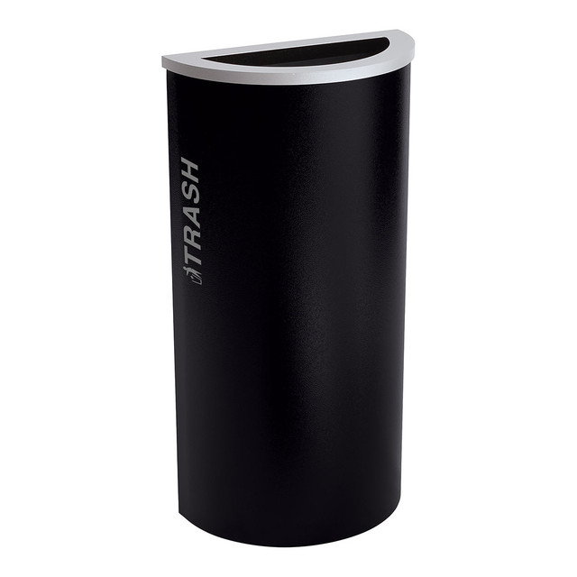 Kaleidoscope Series 8 Gallon Black Steel Half Round Trash Can | Kaleidoscope